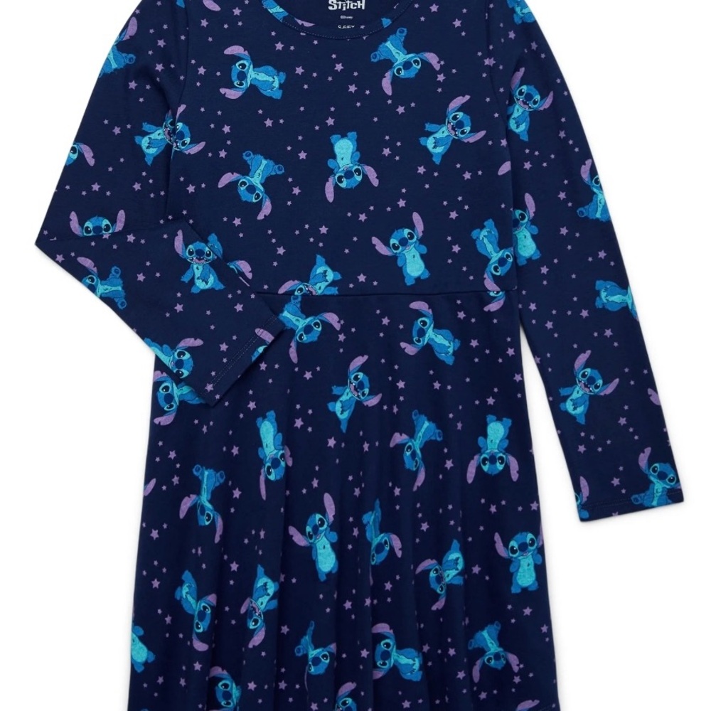 Disney Stitch Navy Blue Kids Casual Dress